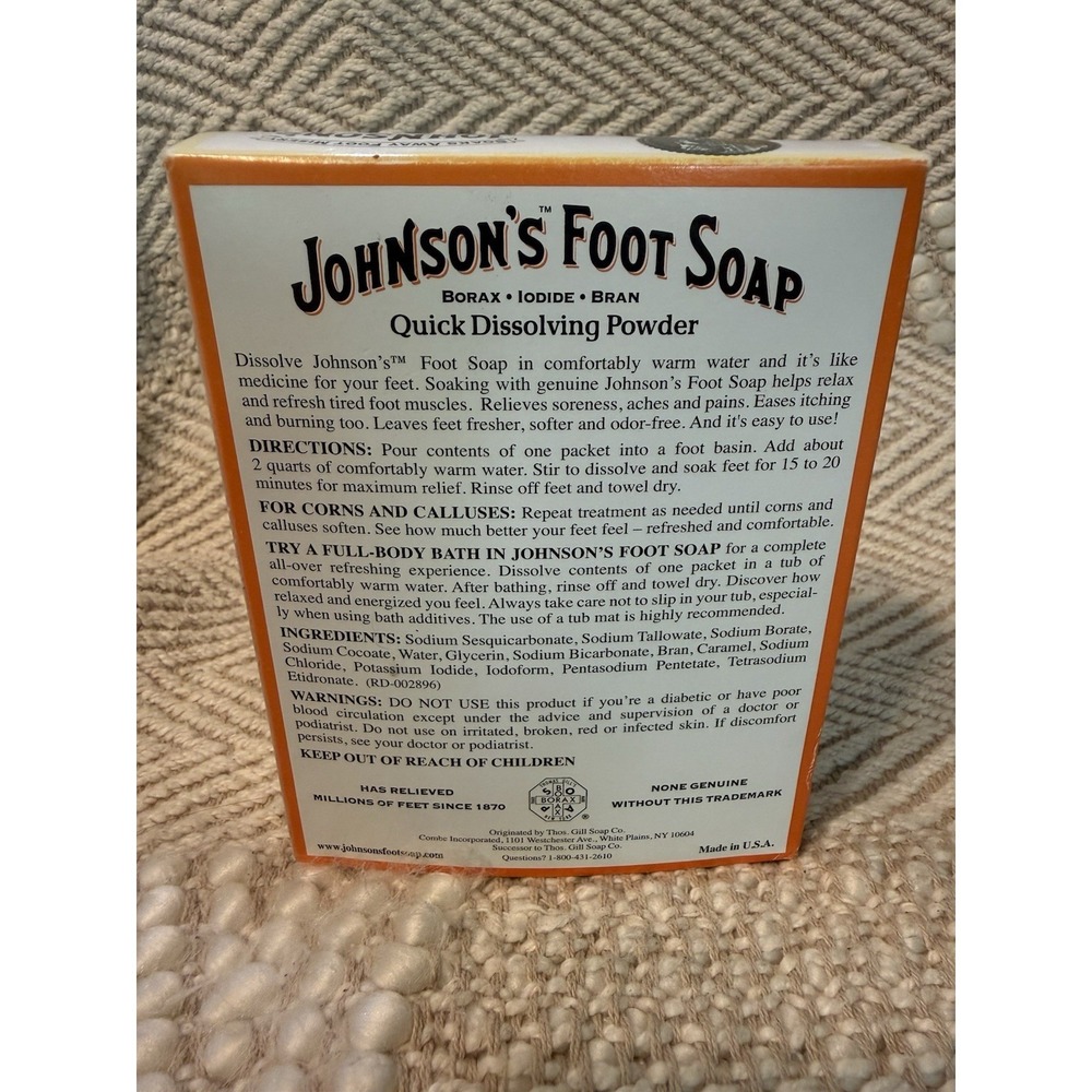 Johnson's Foot Soap Quick Dissolve Powder Soak Discontinued - 4 packets 1oz each - Picture 3 of 7